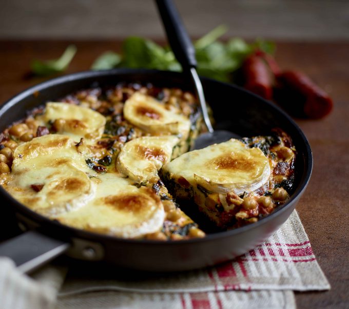 Frittata au Bouquet des Moines, chorizo et épinards