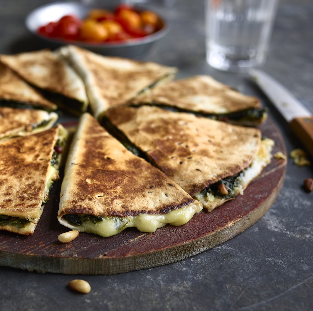 Recette quesadillas au Fromage de Herve et aux épinards