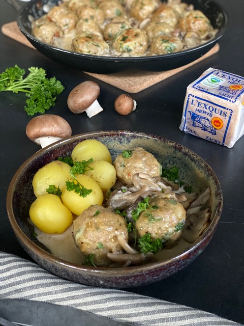 Boulettes de veau farcies au fromage de Herve