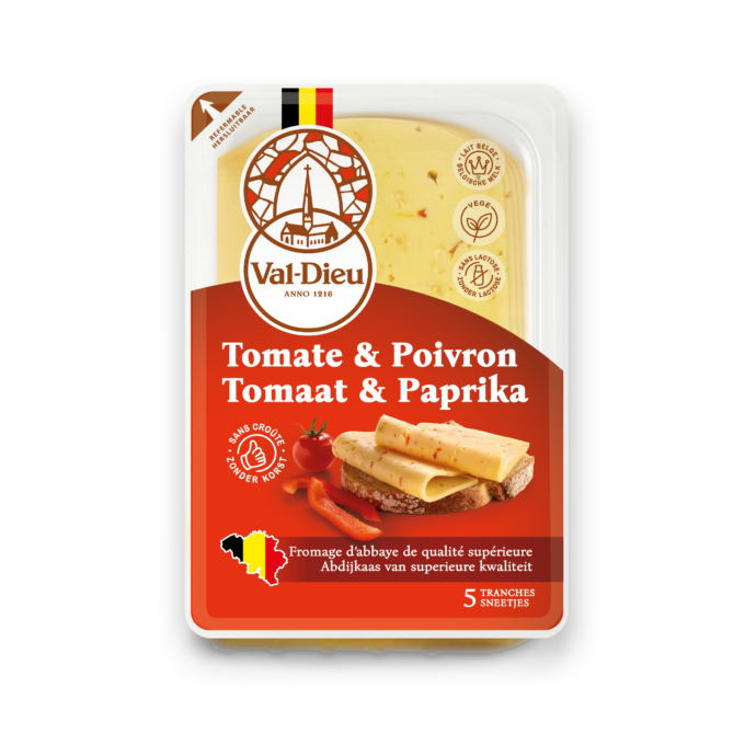 Val-Dieu Fromage d&rsquo;Abbaye en Tranches Tomates & Poivrons